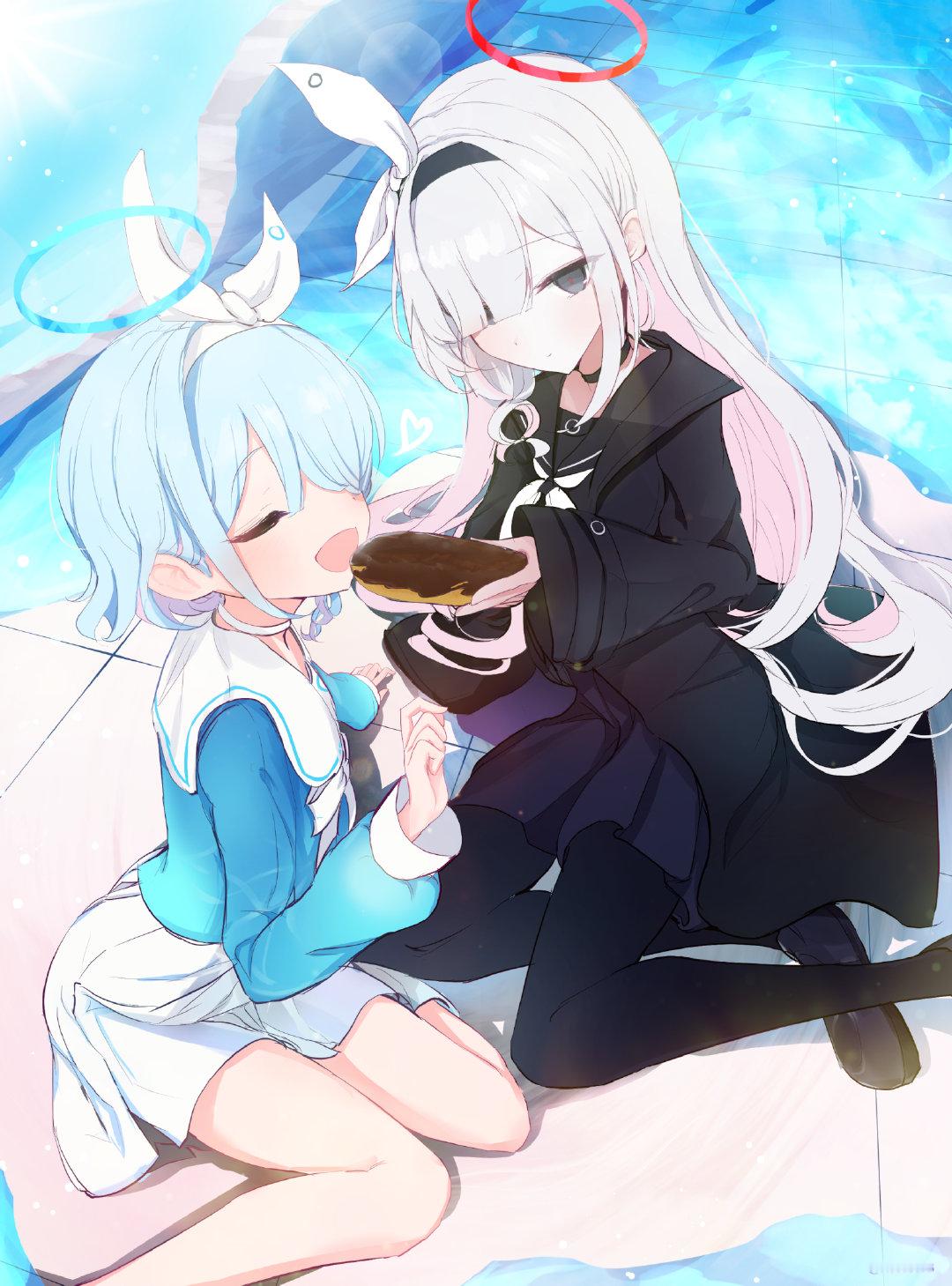 彩奈、普拉娜——碧蓝档案——画师: 櫻ノろこ🌸，网页链接