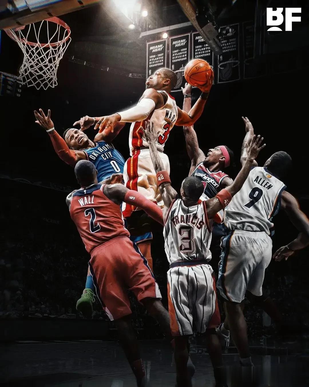 闪电侠！身高1米93及以下扣篮数：韦德1098次断层第一！

NBA历史身高1米