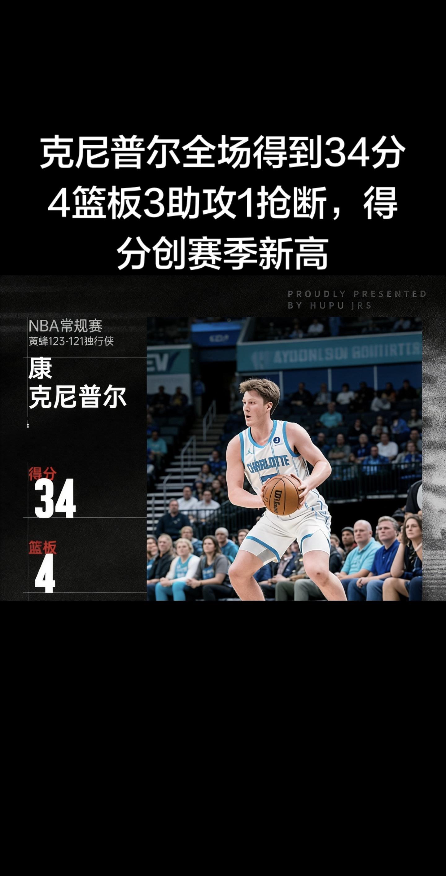 ✅ 克努佩尔（黄蜂）赛季新高34分核心信息（精准核对版） ▫️ 数据全...