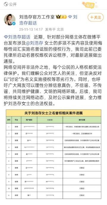 刘浩存告黑胜诉，这真是大快人心！网络生态得靠大家一起去守护，理性分辨信息很关键。