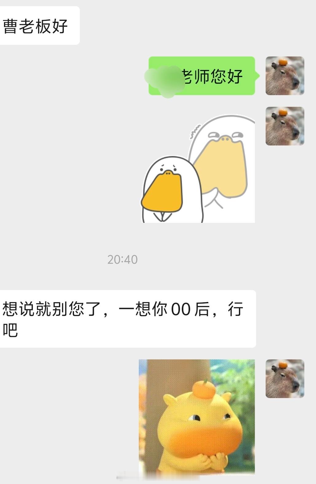 面对同行前辈，日常乖巧老实有礼貌的我
