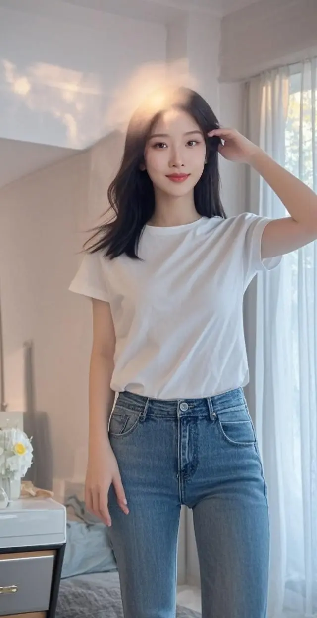 简约白上衣 穿搭