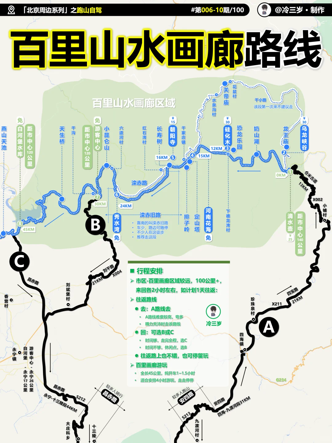 昨天刚去了百里山水画廊，适合骑行跑山，露营