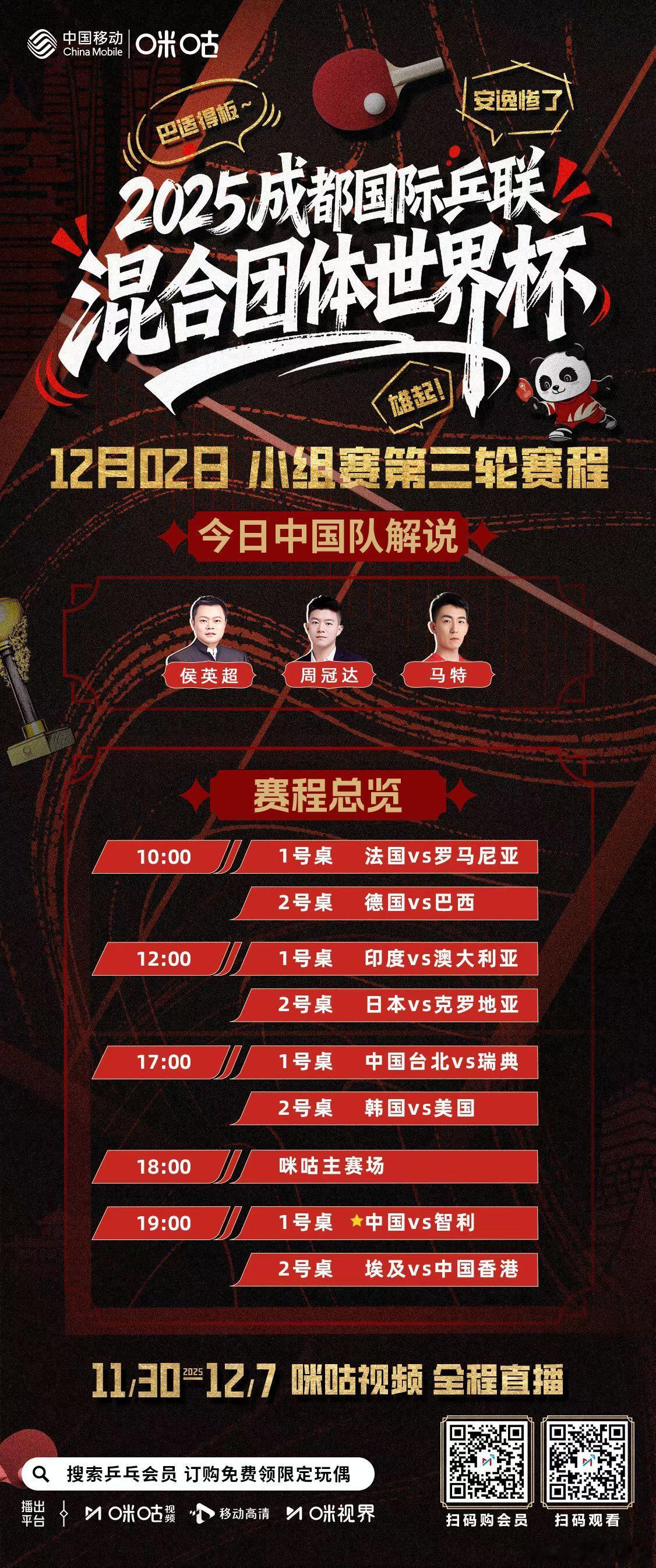 2025成都混合团体世界杯12月2日👀 