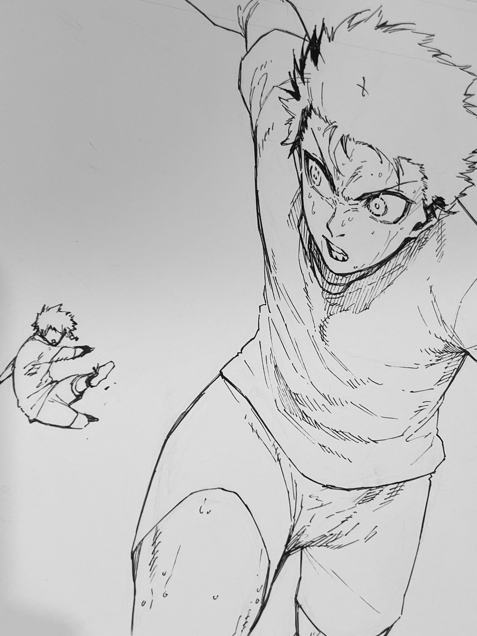 「蓝色监狱」263画 线稿洁世一#开学开新谷# ​​​