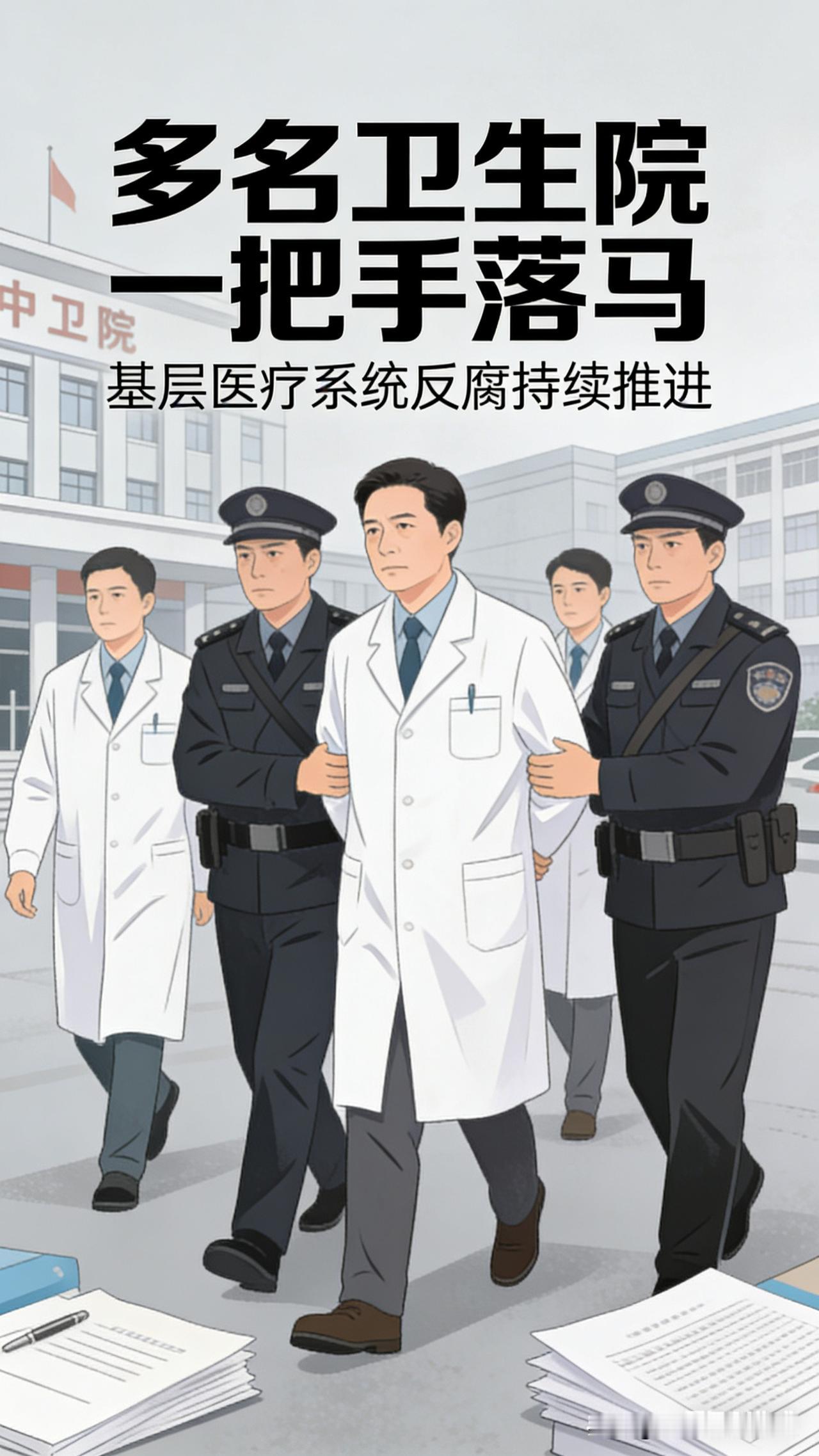 我将围绕多名卫生院一把手落马这一现象，从案件频发态势、腐败核心手段、深层原因、治