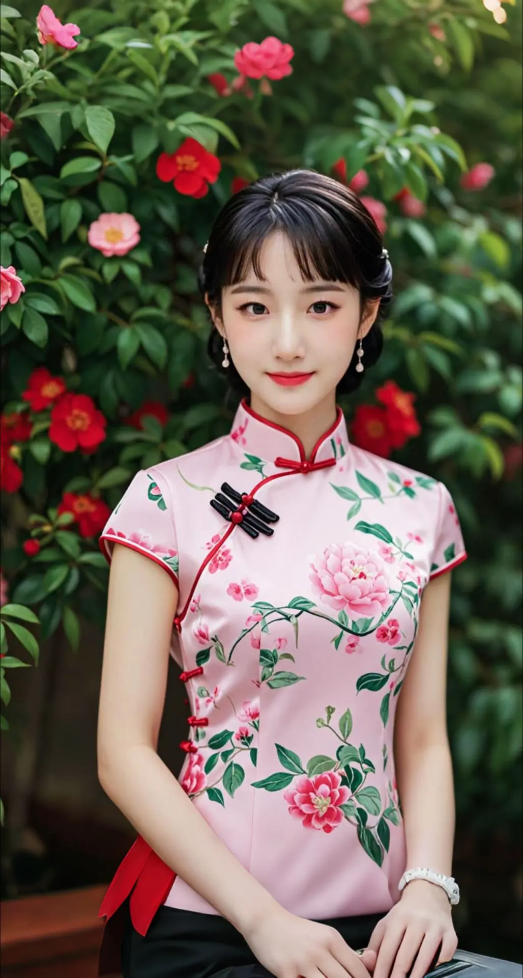 AI扩图 AI粉袍雅韵
