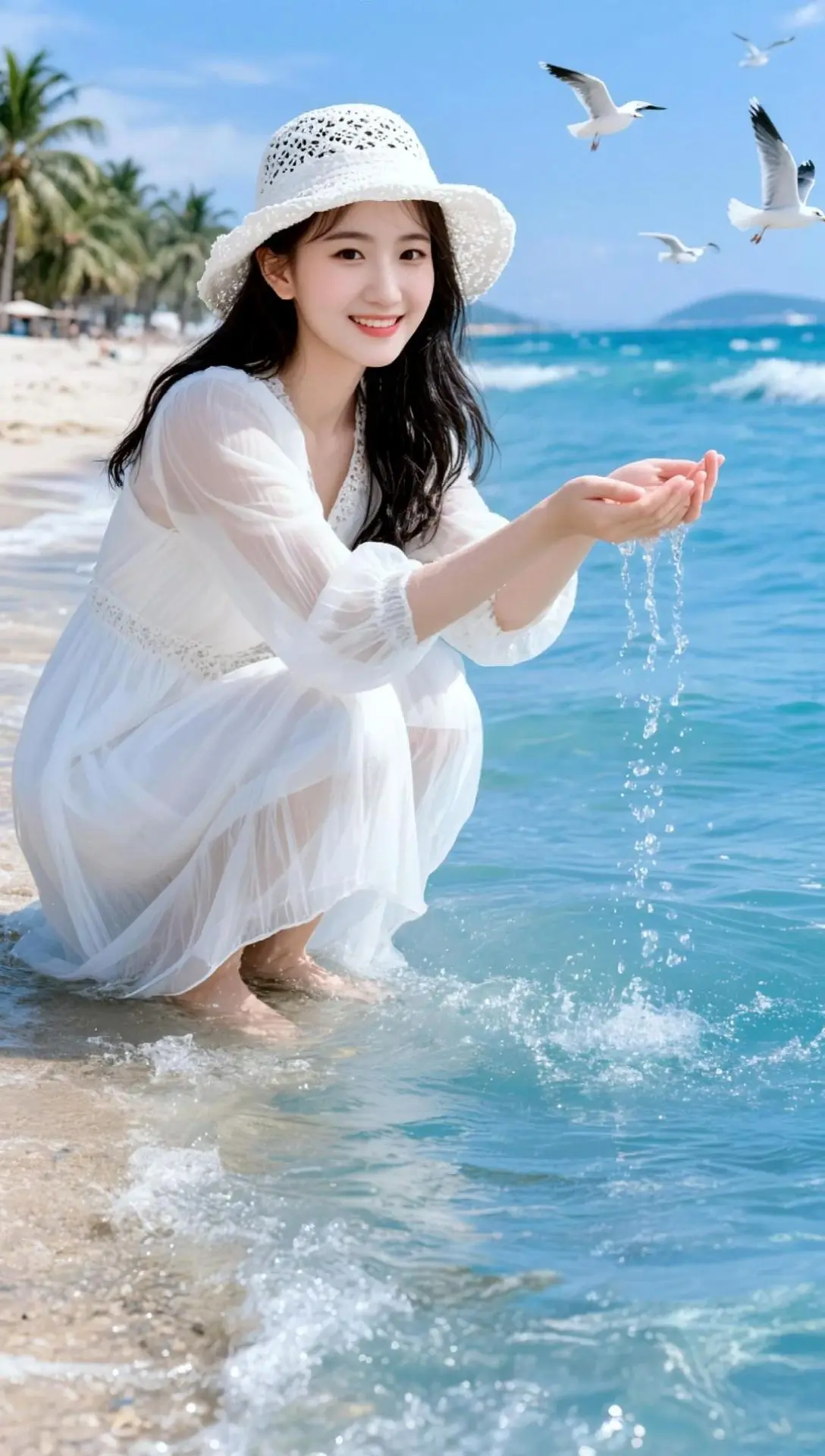 AI海滨清透照 随变ai随便玩