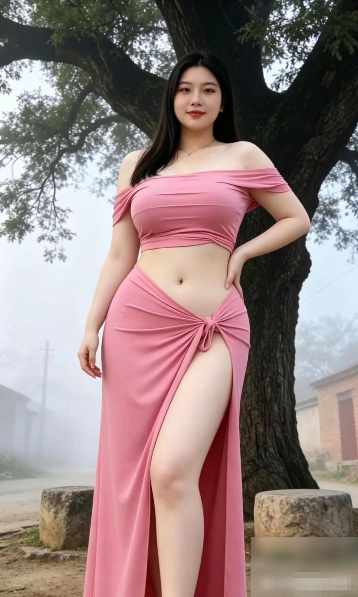 老树下的绝品美女