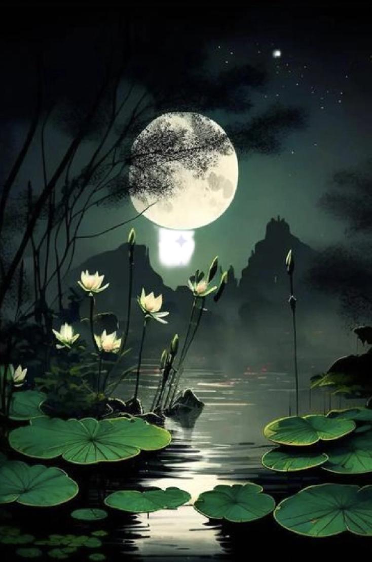 下联：俯观水下鱼，上联：待君来仰望空中月。