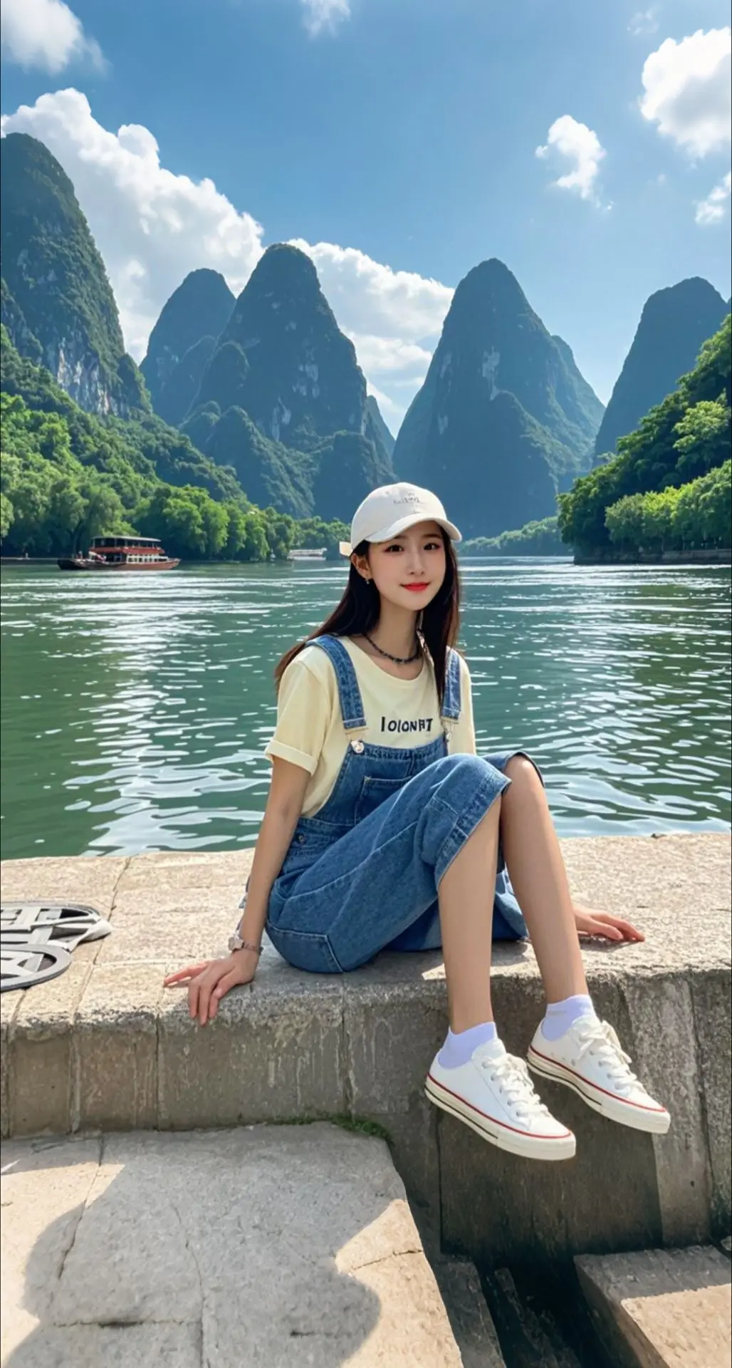 AI扩图 AI漓江闲适影