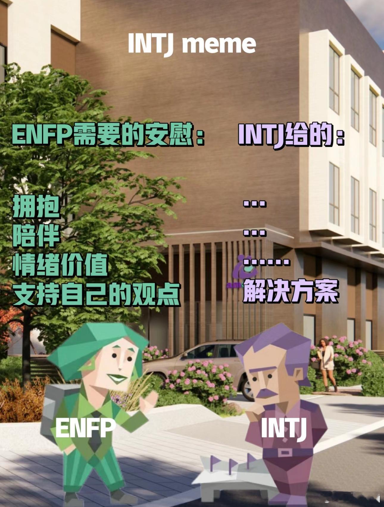 怎么mbti还能变啊最近测的两次都是intj了绿老头变紫老头如下图 我和6总的常