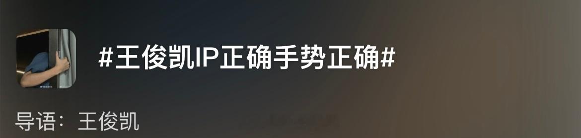 #王俊凯IP正确手势正确# 凯子哥奇奇怪怪的热搜再➕1。哈哈哈王俊凯给你点个赞！