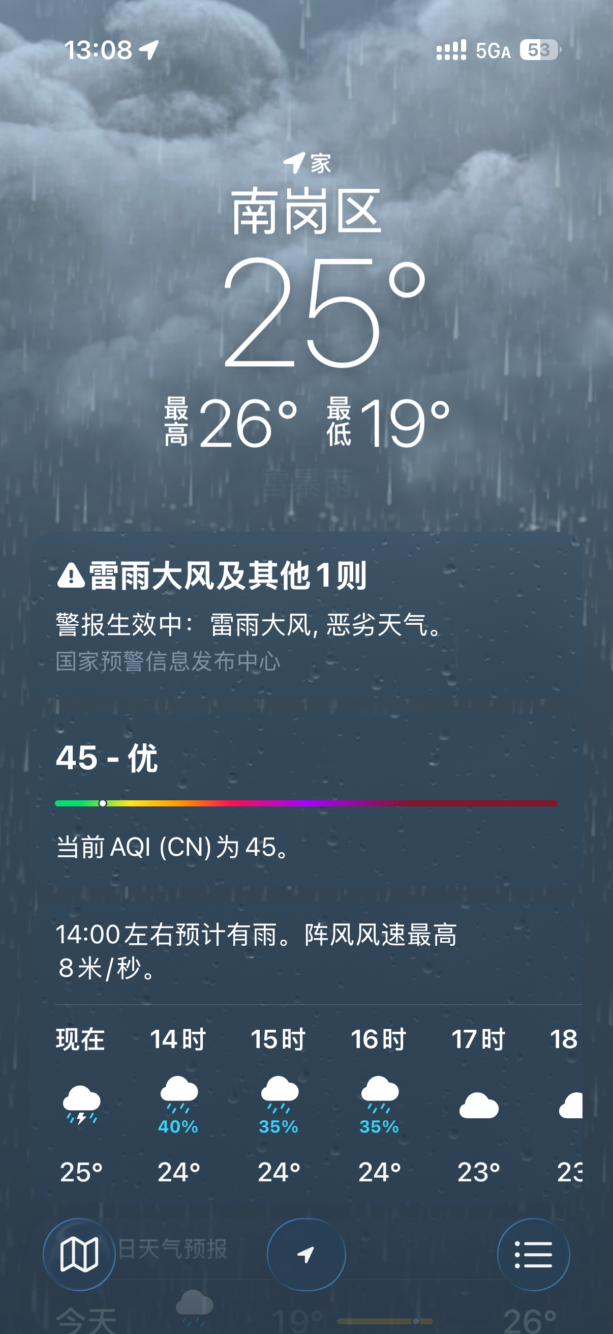 我刚想说好不容易下雨了凉快凉快，然后呢 