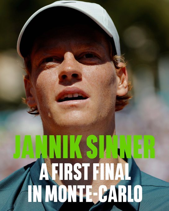 两张好图：辛纳“高高在上”，对兹维列夫全面碾压  辛纳首进蒙特卡洛决赛 辛纳对兹