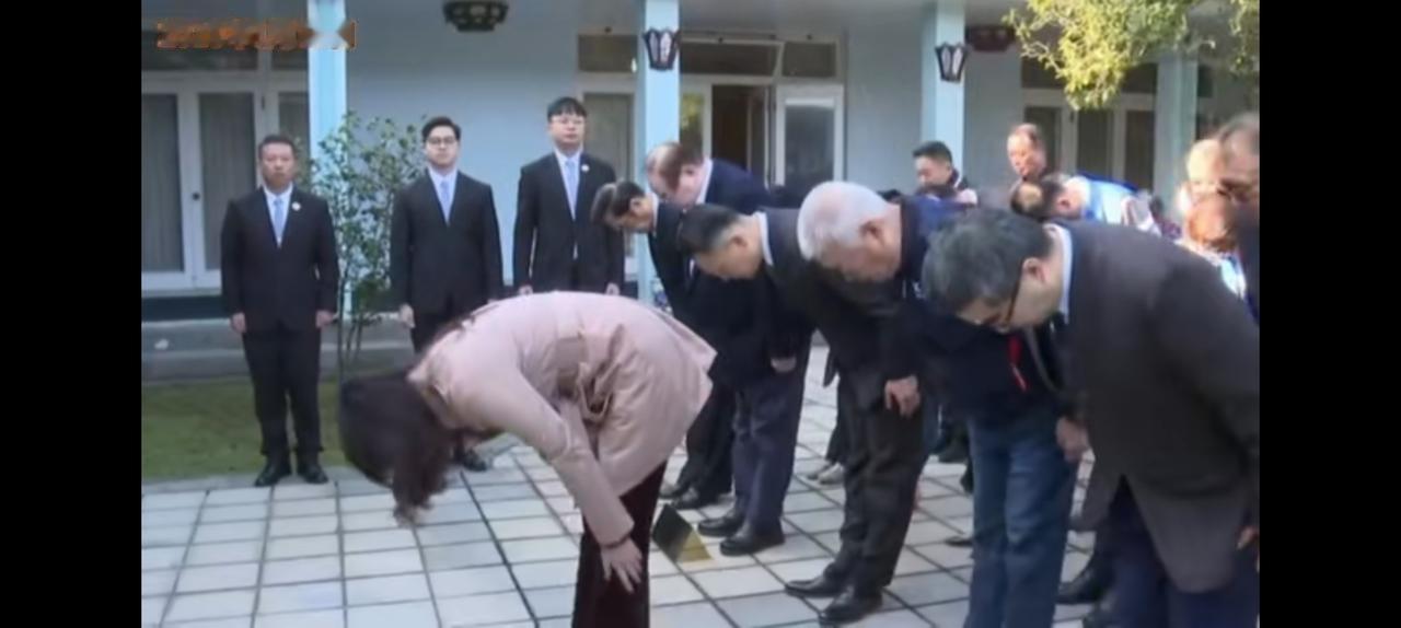 郑丽文祭奠蒋经国服装不对头，这种场合淡粉色外套合适么。
在我国传统仪式里，特别讲