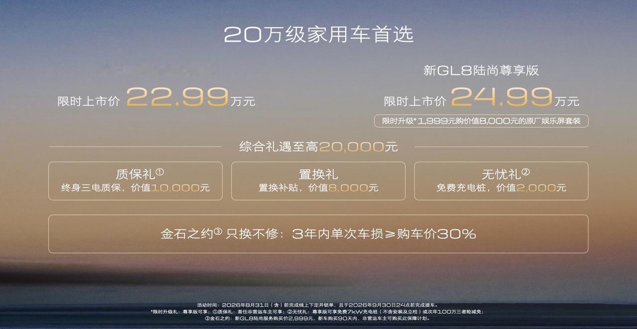 别克GL8陆尚上市了，22.99-24.99万，共有两个版本车型，定位中大型插混