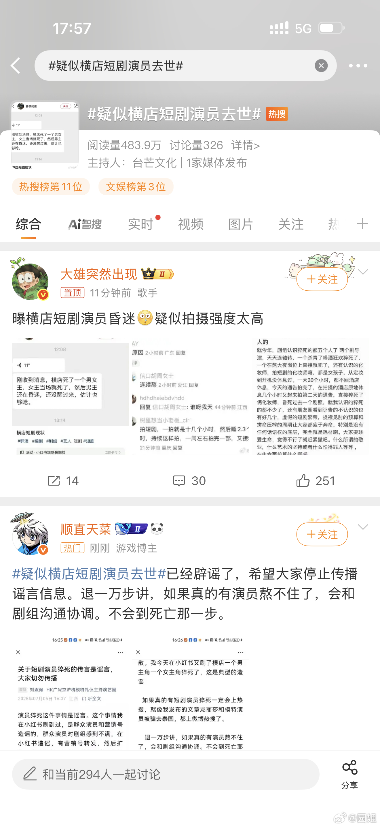 #疑似横店短剧演员去世#太拼了，现在短剧确实很火，我没事也会看，有的短剧拍摄的还