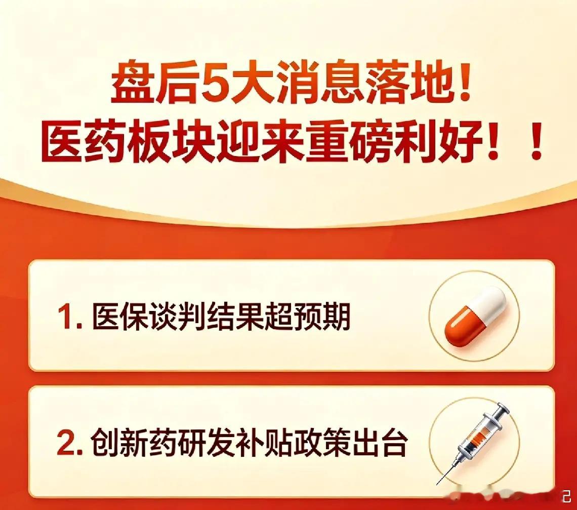 盘后五大消息落地！医药迎重磅利好，科技主线再添强催化今日收盘后，五大核心消息集中