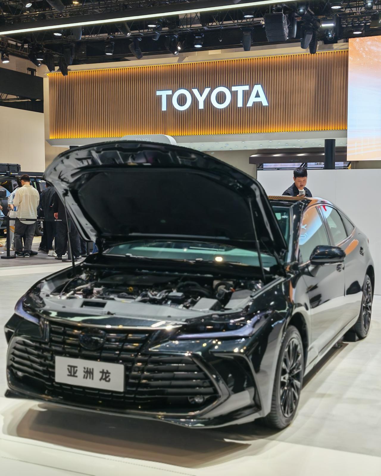 油车还要展示吗，怎么想的。

两个日本人坐进几乎是中国提供了全套高价值部件的丰田
