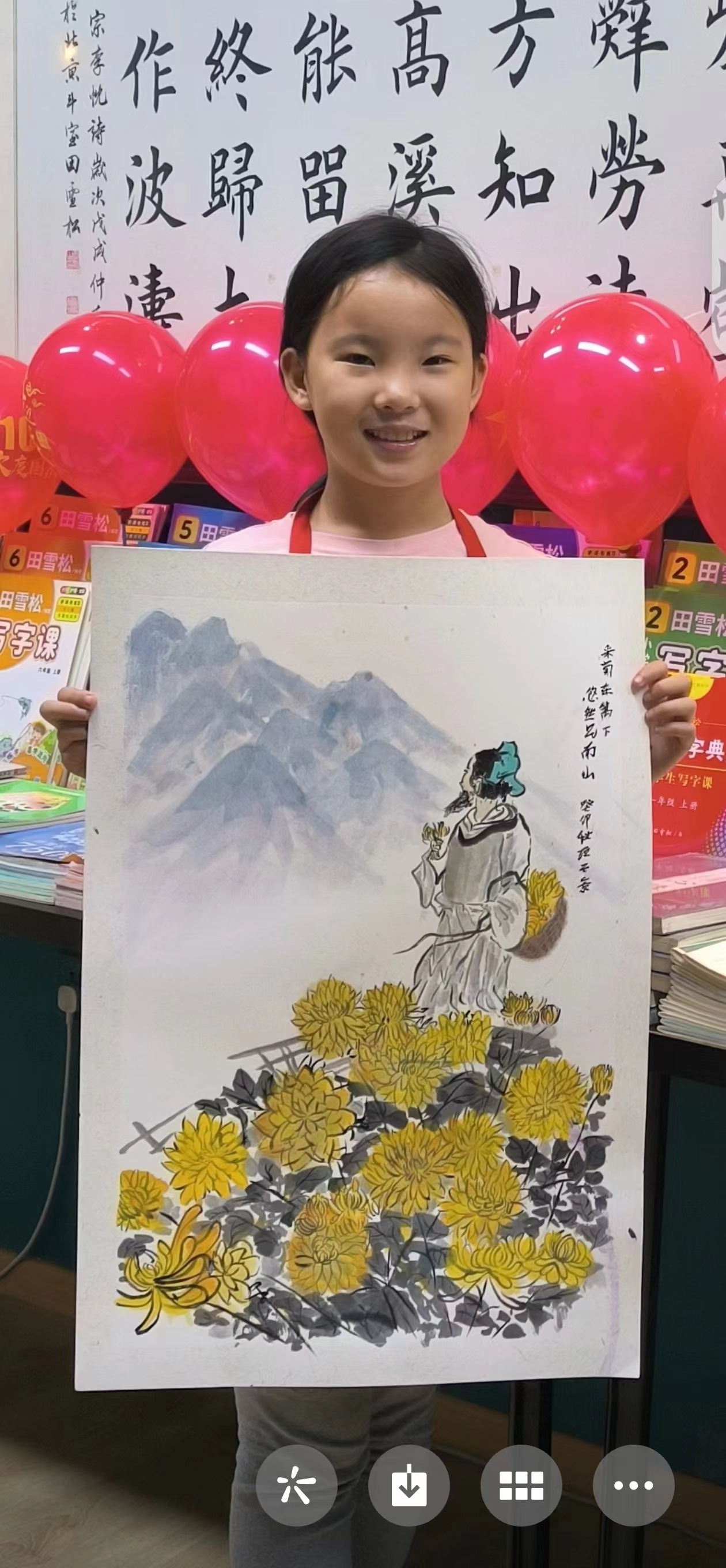 #做早饭时想# 我家小朋友的新画作，从小理解中华文华，理解诗和画的韵味，理解中国