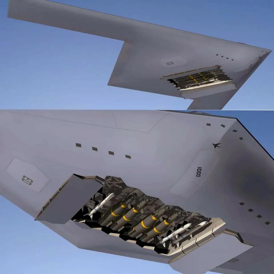#航空美图# B-21 “突袭者”轰炸机的弹舱