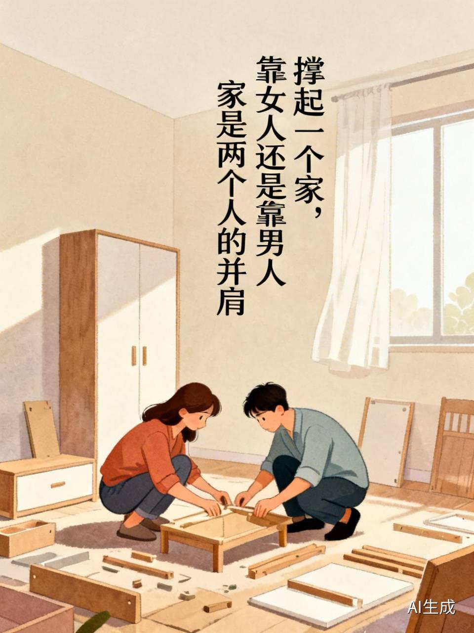 前阵子帮朋友搬新家，看着她和她老公蹲在地上拼1.8米的衣柜，突然就觉得撑起一个家