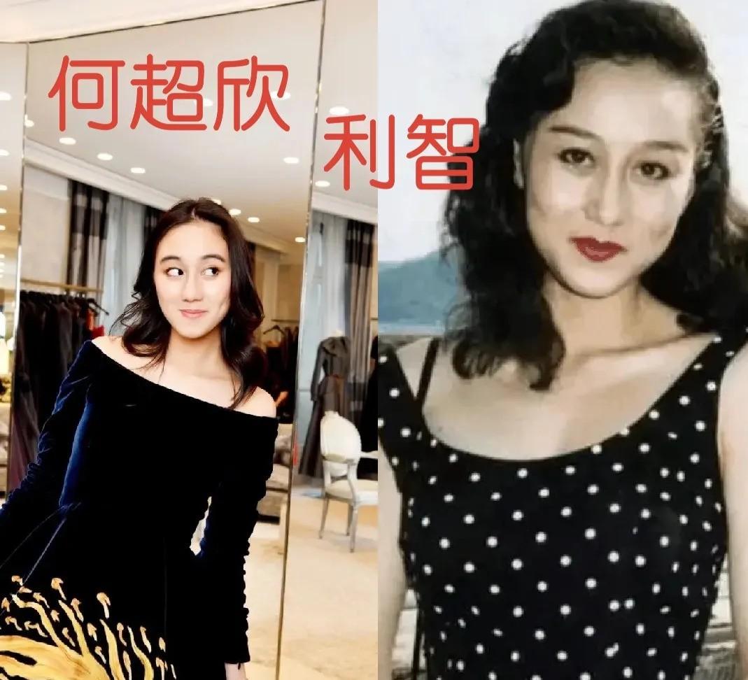 难怪外界一直说，澳门赌王何鸿燊的女儿何超欣和利智长得很像。我特意拿她们的照片放在