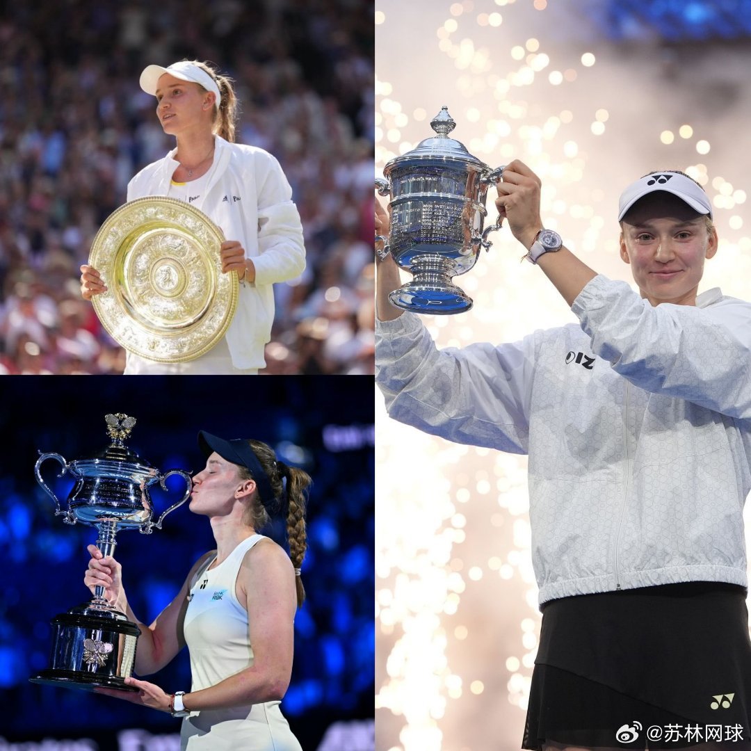 莱巴金娜3满贯得主大满贯奖杯不断增长。✅温网2022.🏆✅澳网2026.🏆✅