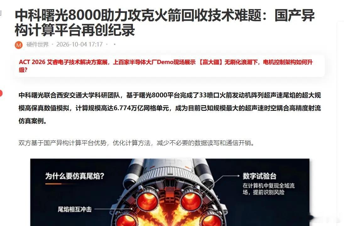《超级工程》里的十万卡，这次算起了火箭回收问题昨晚刷到西安交大在曙光8000上完