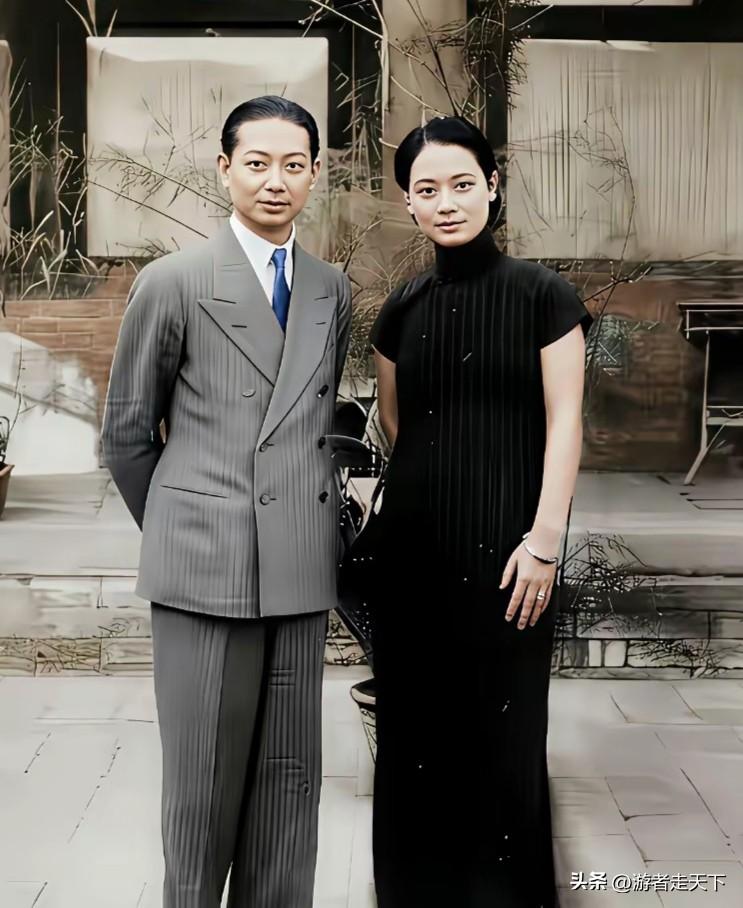 1936年，梅兰芳和他的平妻福芝芳的合影。
你还别说，俩人不仅颜值高，还挺有夫妻