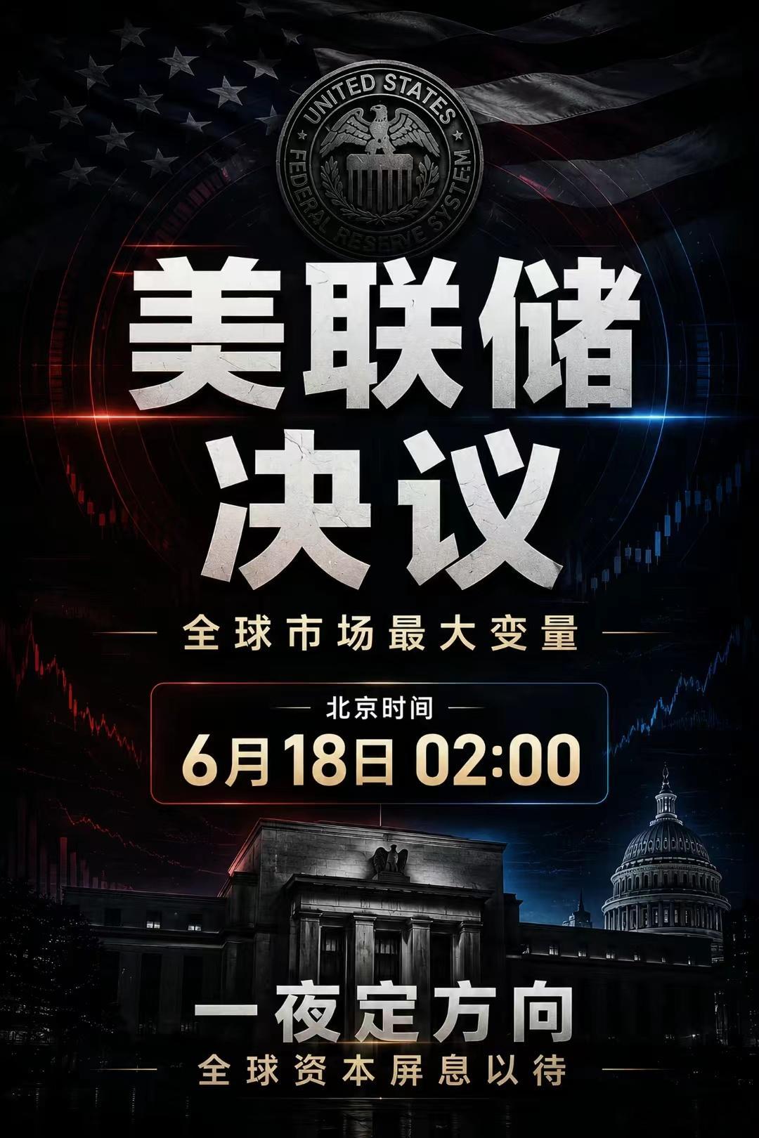 美联储 6月18天凌晨2点的美联储决议是新主席沃什首秀，恰逢美国通胀反弹，市场降