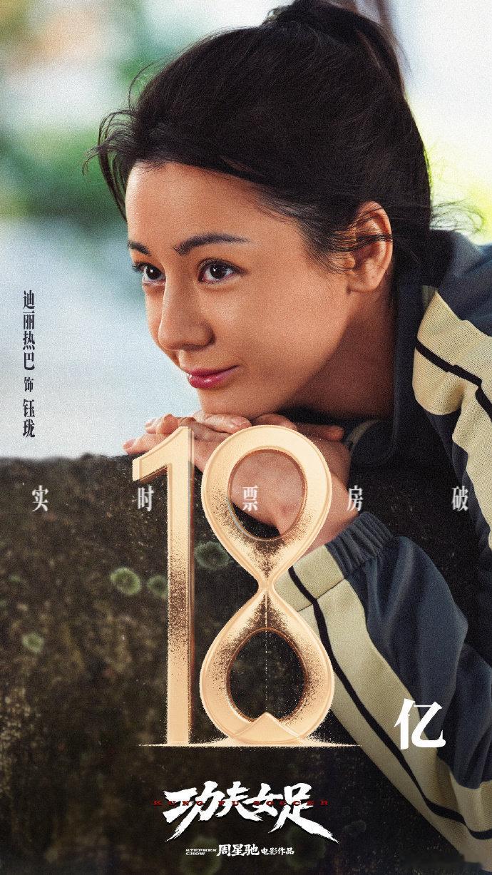 【迪丽热巴方恭喜功夫女足票房破18亿】迪丽热巴方祝贺功夫女足票房破18亿近日，周