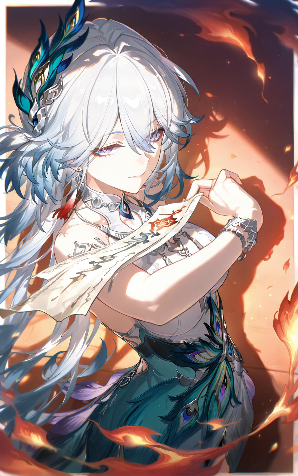 爻光 崩坏星穹铁道 爻光 白毛 二次元