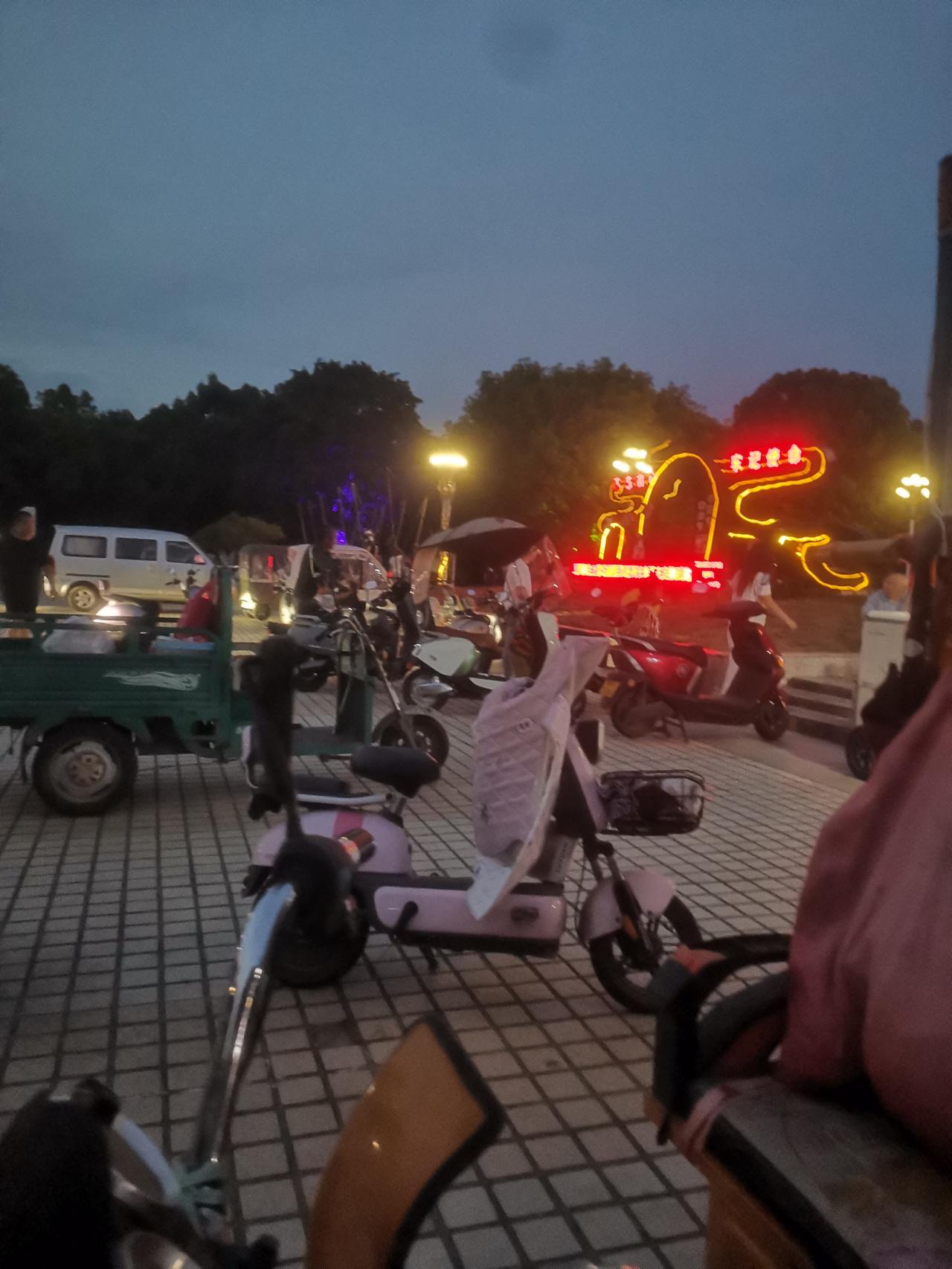 今天下午六点半，我骑着电动车去市药店买药。同时也将自拍杆和小音箱带着。

我打算