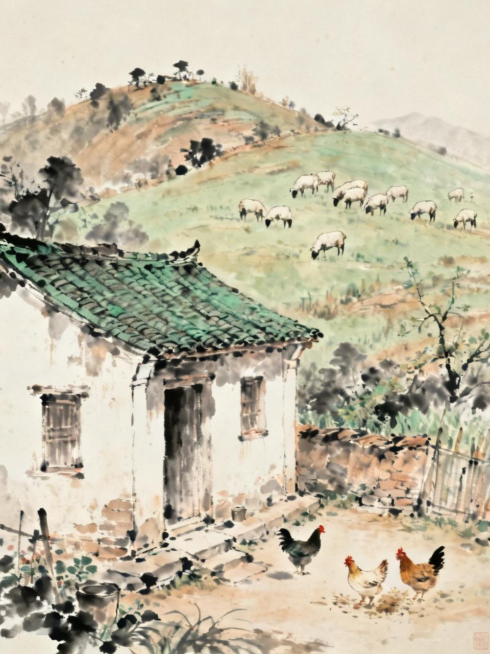 回老家去养老

闲时回村缮旧房，
空地圈成养鸡场。
我采露珠当茶水，
雄鸡三更唤