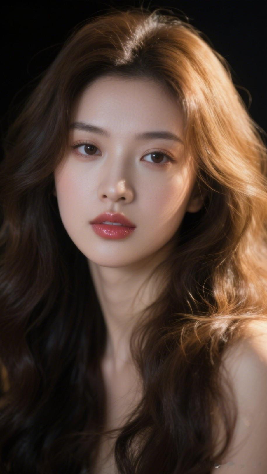 温柔似水的少女，红唇轻启，散发着迷人的魅力。女星谁最耀眼