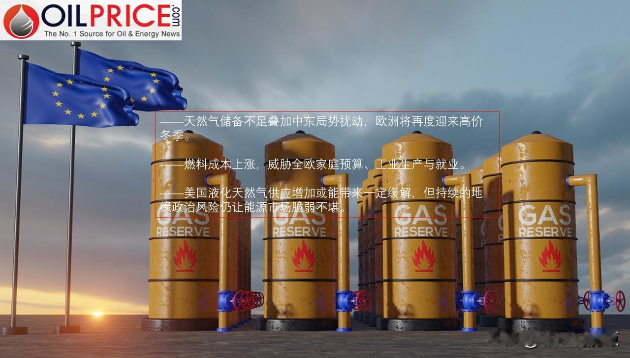 欧洲天然气储备走低，准备迎接冬季能源危机

在能源价格持续高位运行数月之后，随着