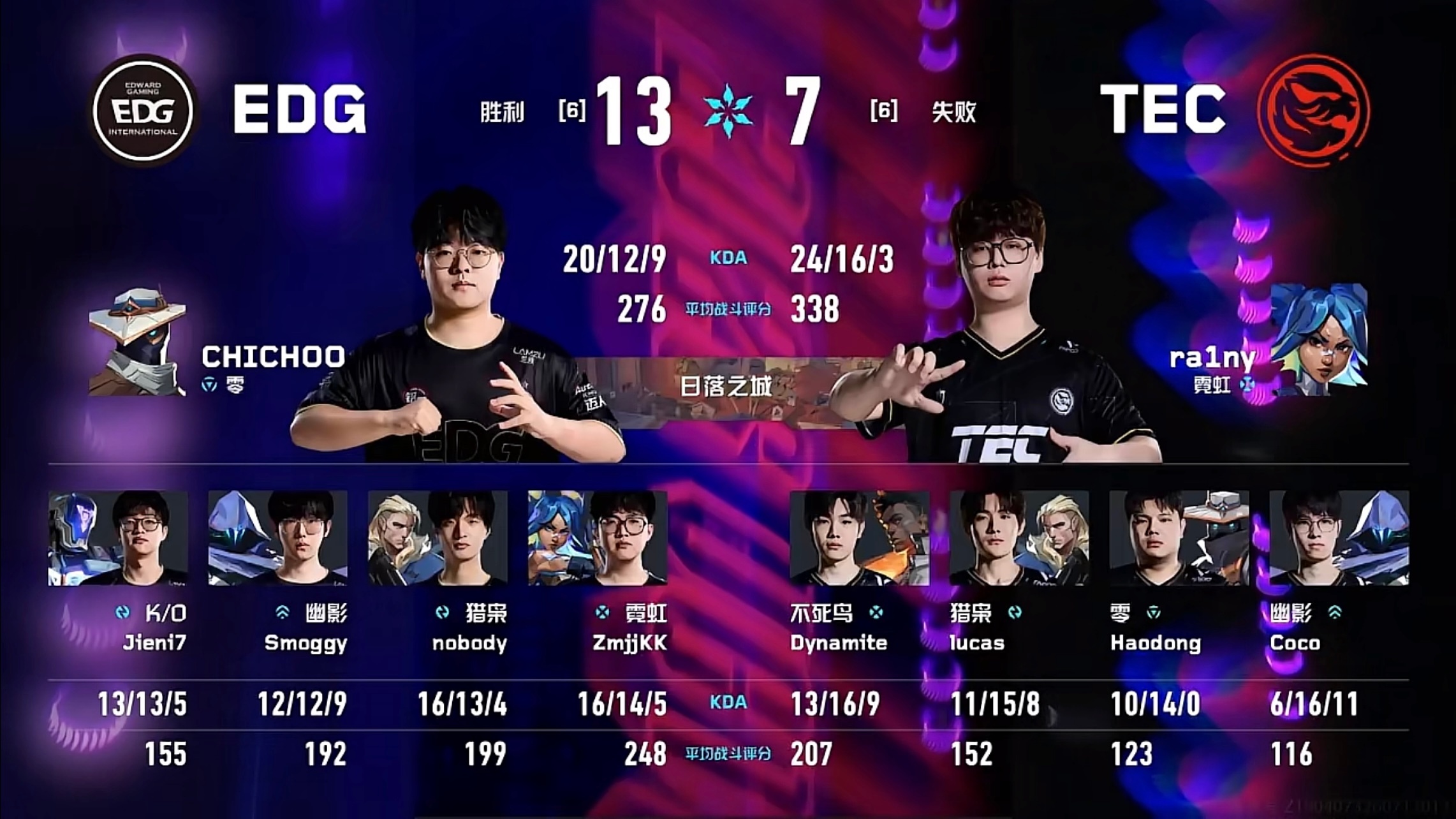 赛事战报丨2026VCTCN第二赛段入围赛EDG 1:0 TEC BO3 第一局