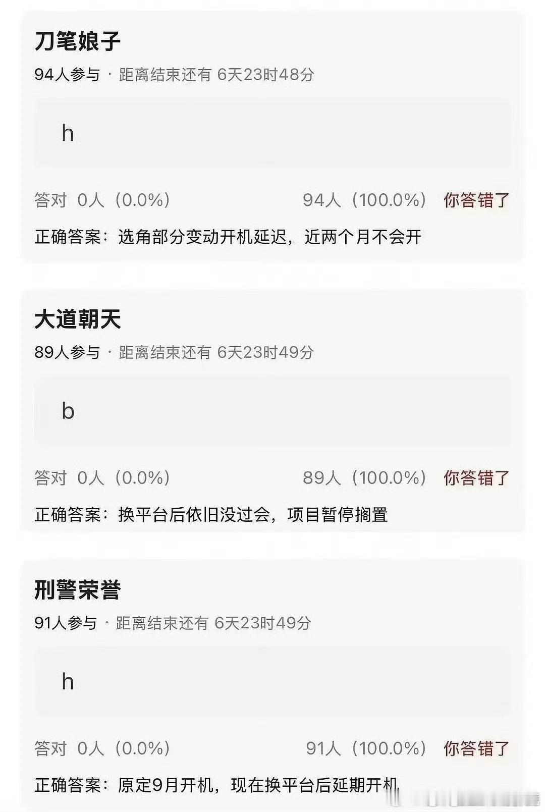内娱好多剧开不起来了