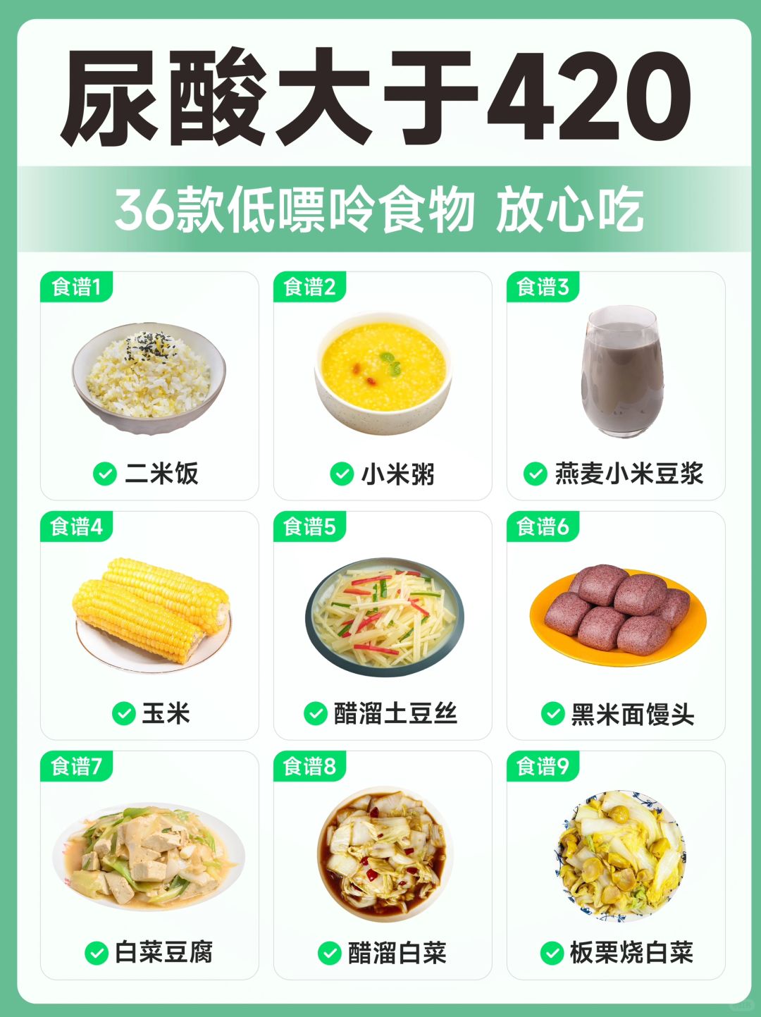 尿酸大于420！🙅请留步！