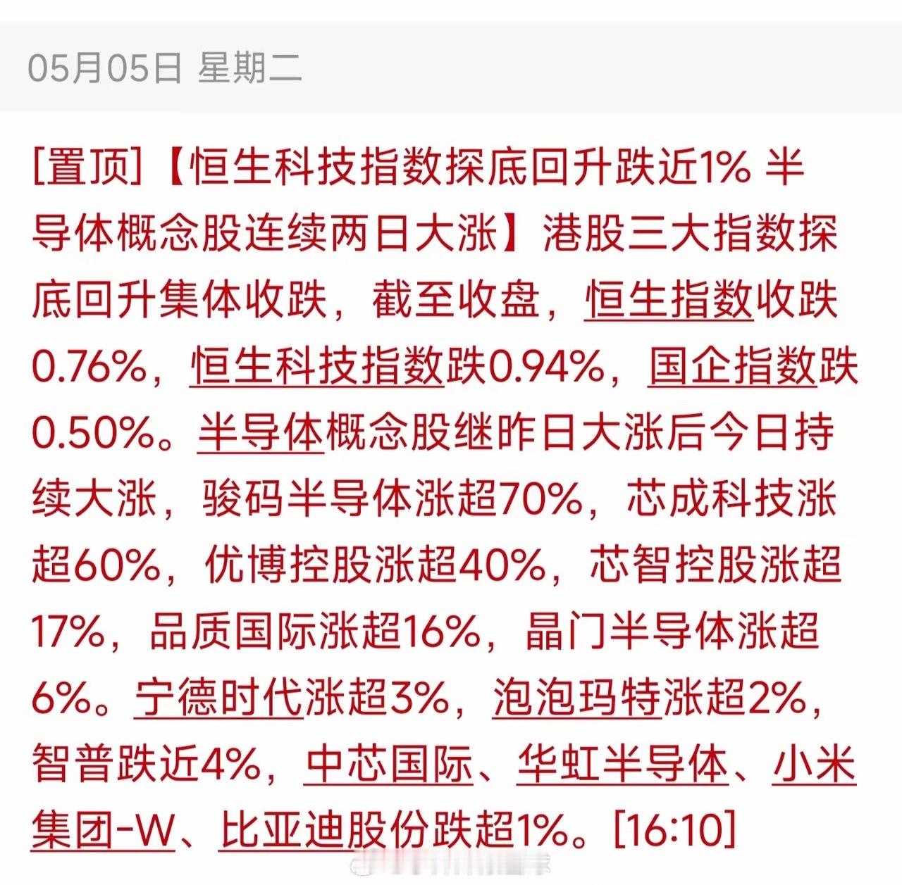 港股跌了但半导体暴涨！对明天A股有啥影响？今天港股这走法，真是一波三折——恒生科