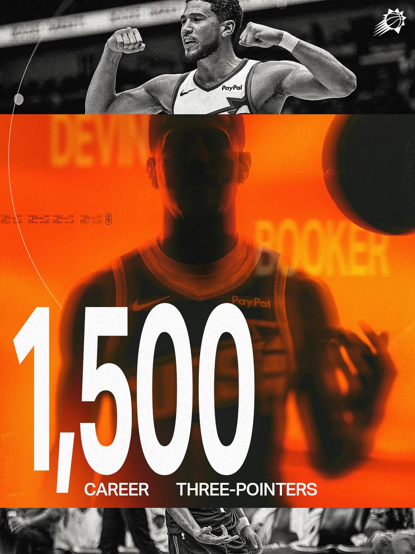 恭喜布克达成生涯1500记三分成就 👌菲尼克斯太阳 ｜旭日东升 ｜太阳vs国王