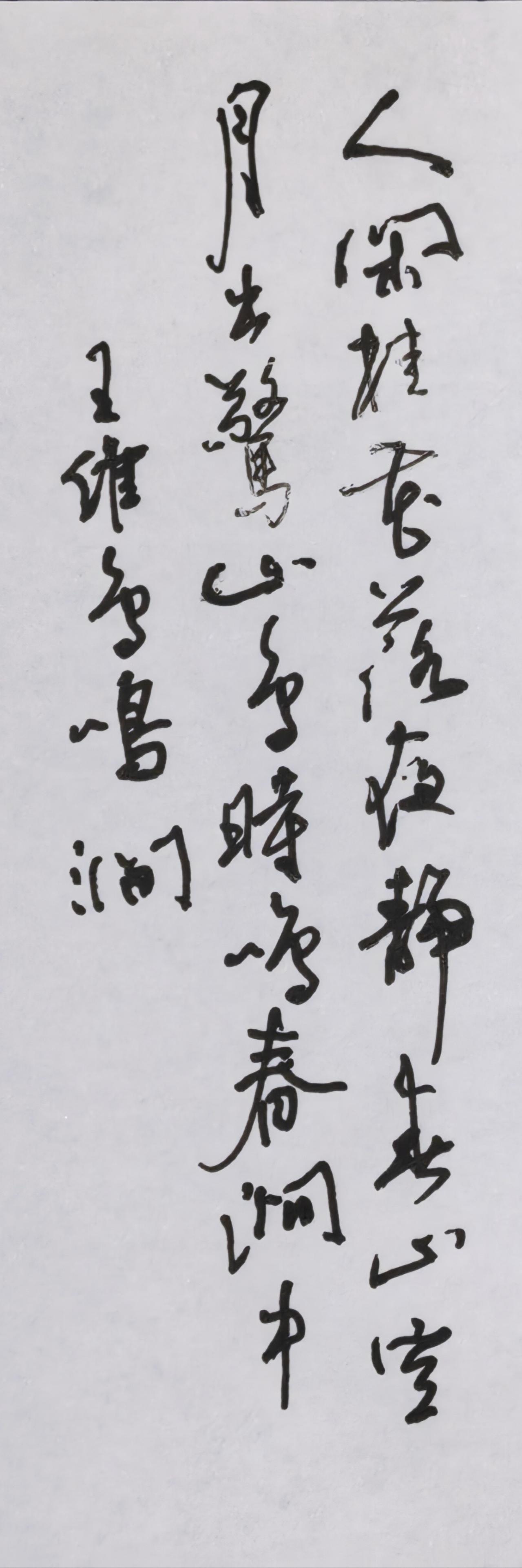 1.0的中性笔抄写王维《鸟鸣涧》
人闲桂花落，夜静春山空。
月出惊山鸟，时鸣春涧