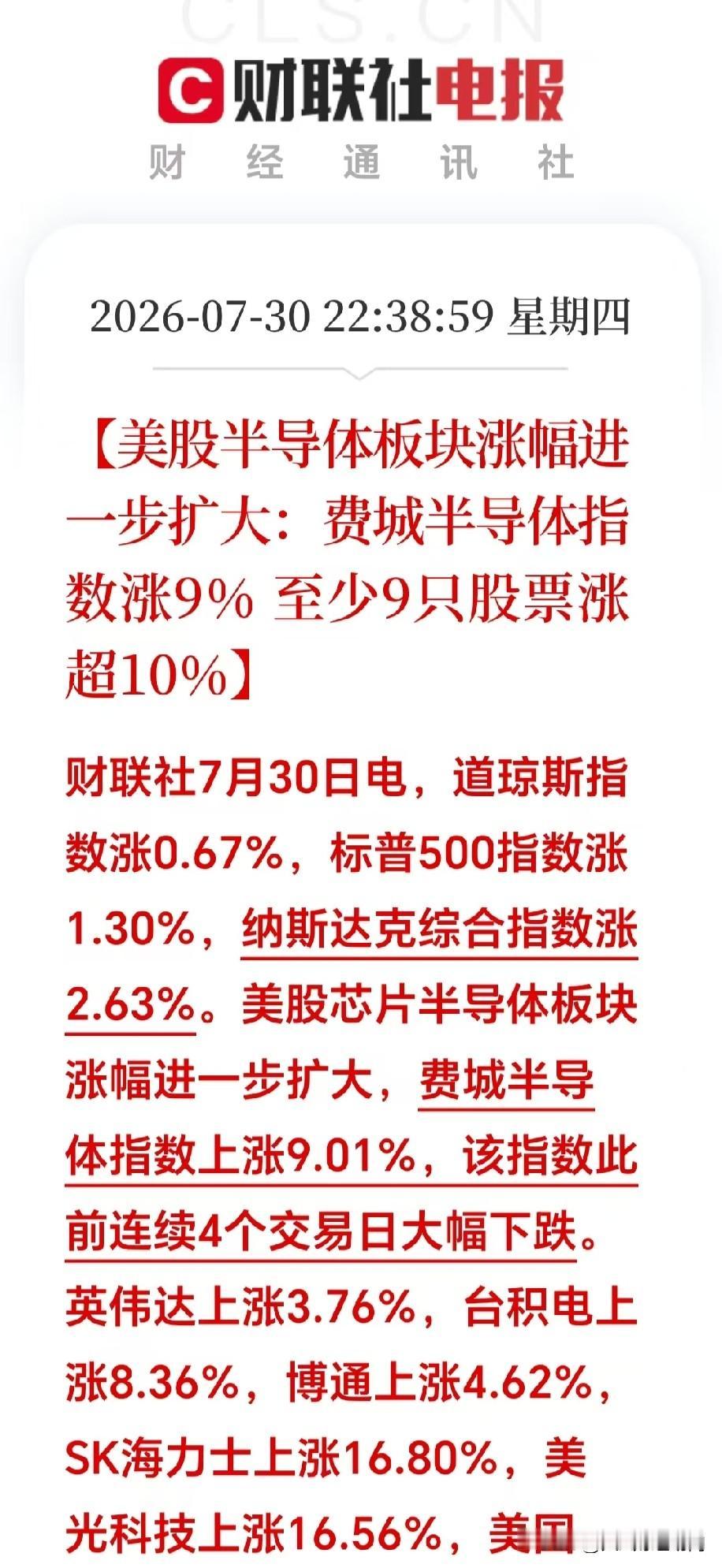 一觉醒来，周五美股深夜收盘：
各大科技巨头涨跌冰火两重天！万亿市值暴涨、存储板块