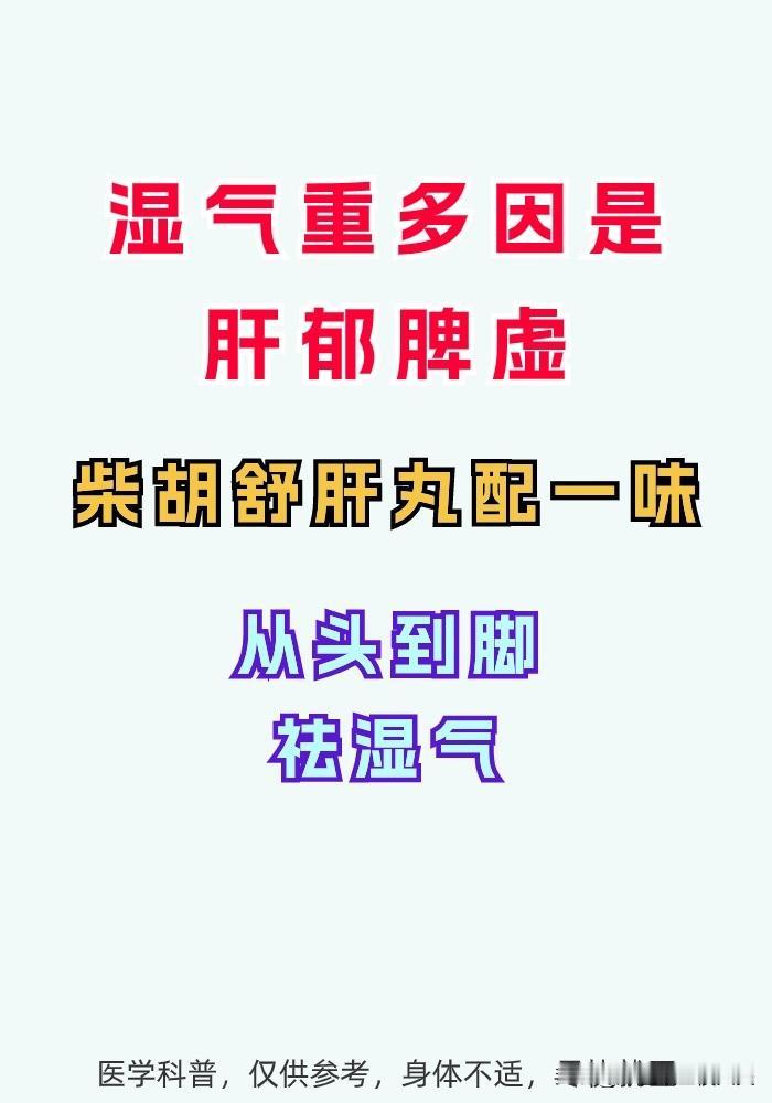 湿气重多因是肝郁脾虚，柴胡舒肝丸配一味，从头到脚祛湿气！#健康养生##化痰##疏