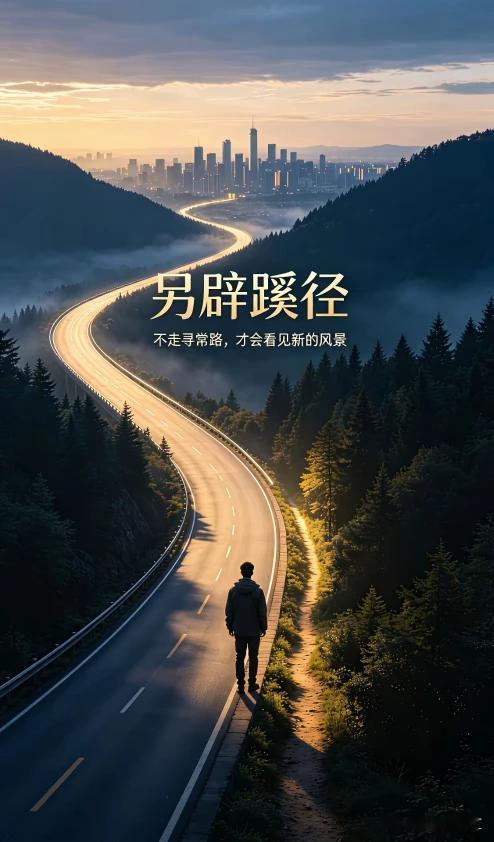 上联：另辟蹊径
下联：独闯天涯
