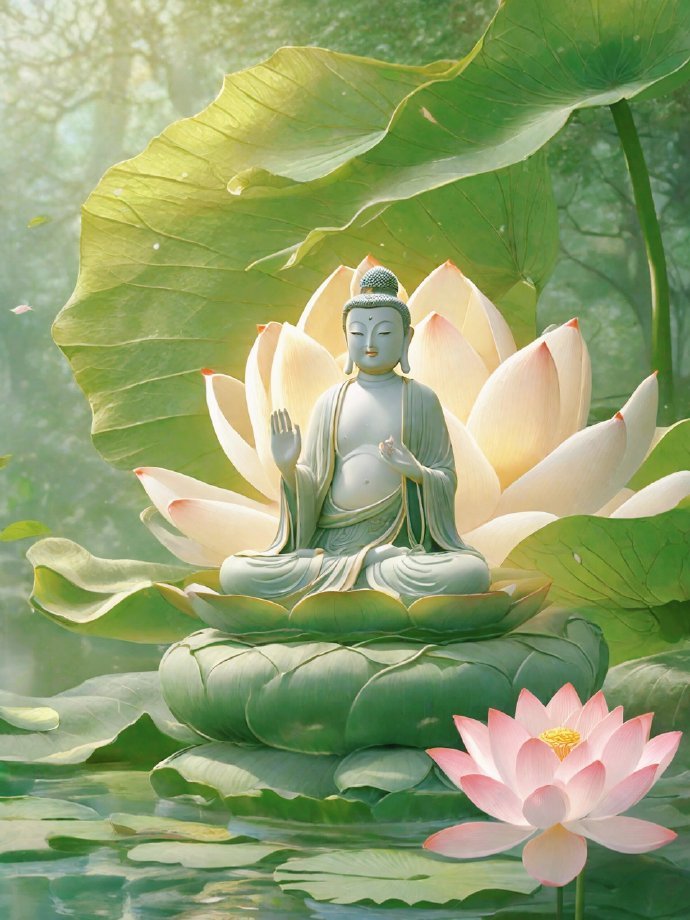 佛前一朵莲，愿心似莲花，心想事成。 ​​​