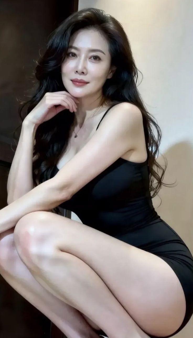 优雅黑裙，气质满分，轻松坐出女神范儿美少女美景分享