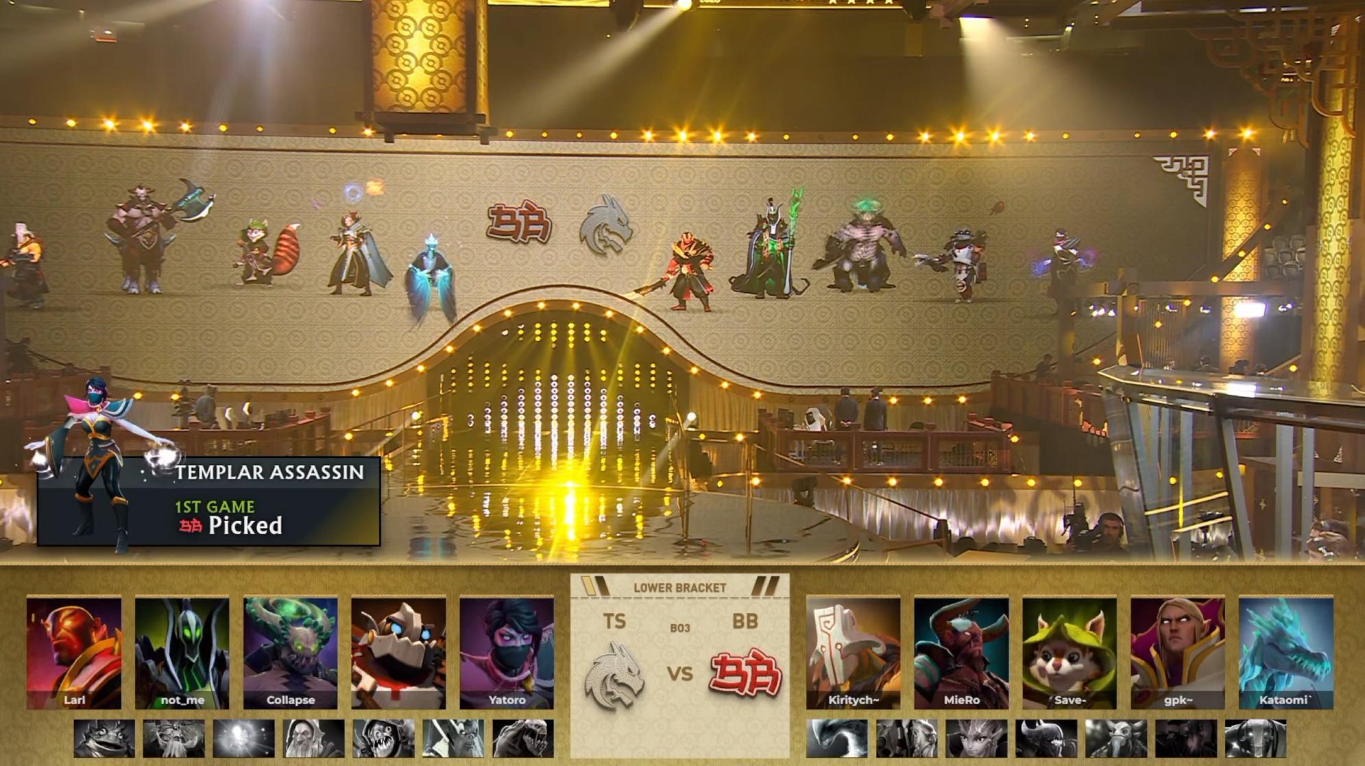 DOTA2TI15 淘汰赛败者组半决赛Spirit对阵BB战队BO3第二局，BB